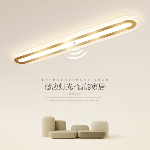 人体感应过道走廊长条吸顶灯led玄关衣帽间灯简约现代智能阳台灯